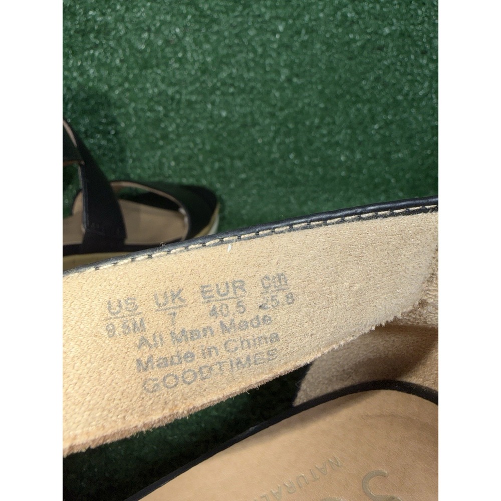 SOUL Naturalizer Womens Size 9.5 Good Time Wedge Black Strappy Leather Sandals - Picture 7 of 9